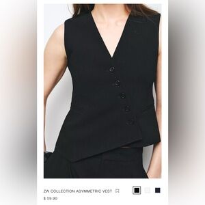 Zara Black Asymmetrical Vest